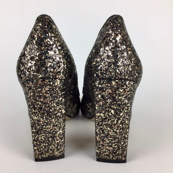 Vince Camuto Womens Vasili Glitter Bronze Black Pumps Block Heel size 6.5 - Picture 4 of 16